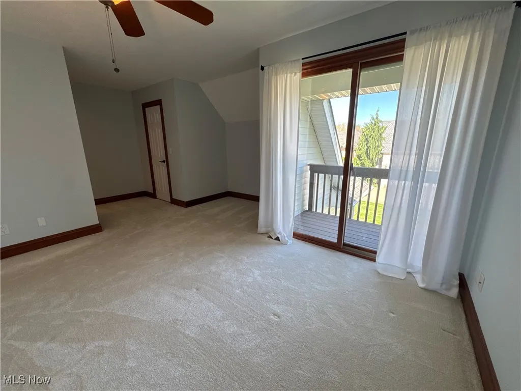Additional living space with plenty of natural light, carpet floors, and baseboards