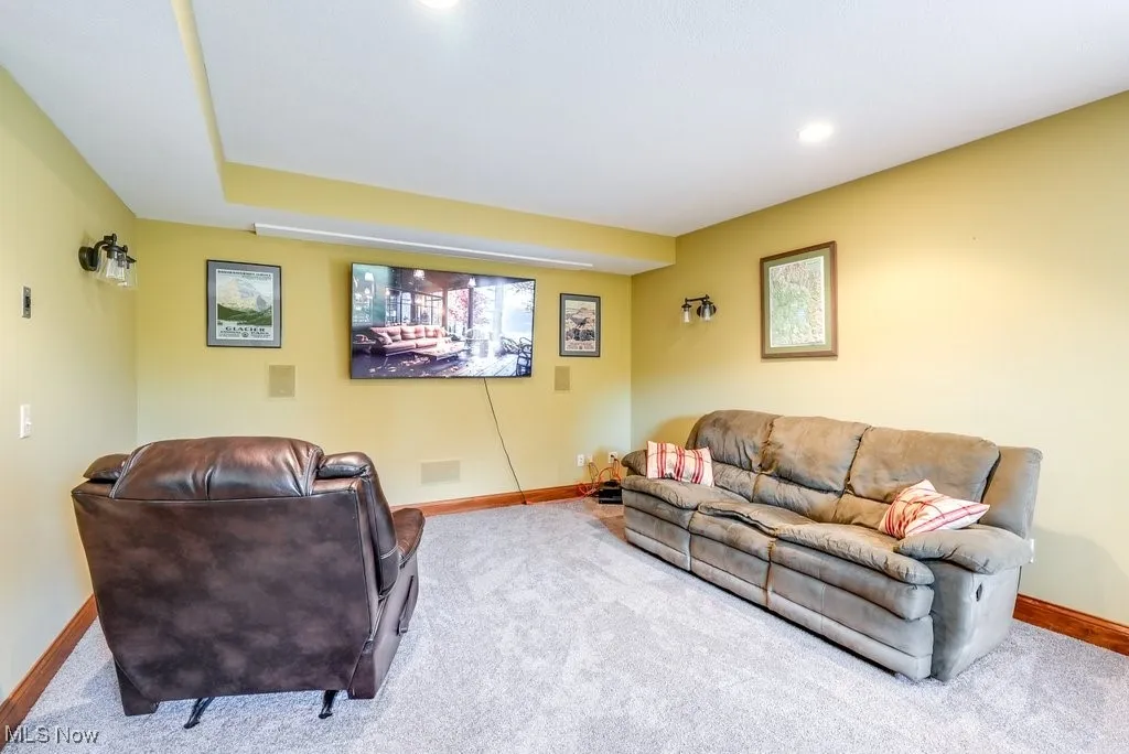 Living room featuring carpet