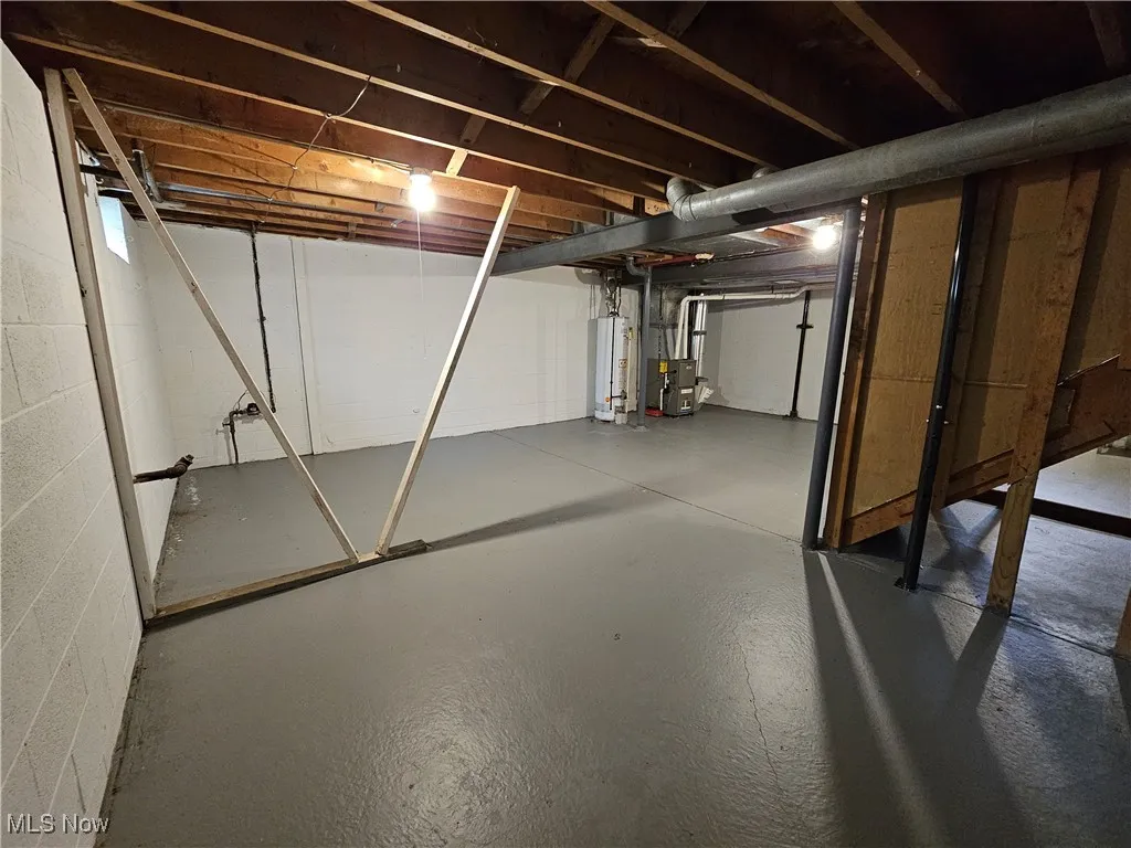 Basement with gas water heater