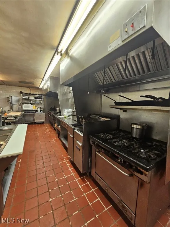 Kitchen with range