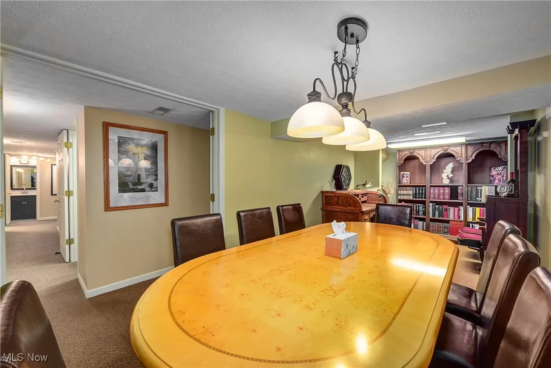Conference Room space with a textured ceiling