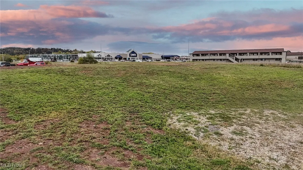 View of yard at dusk