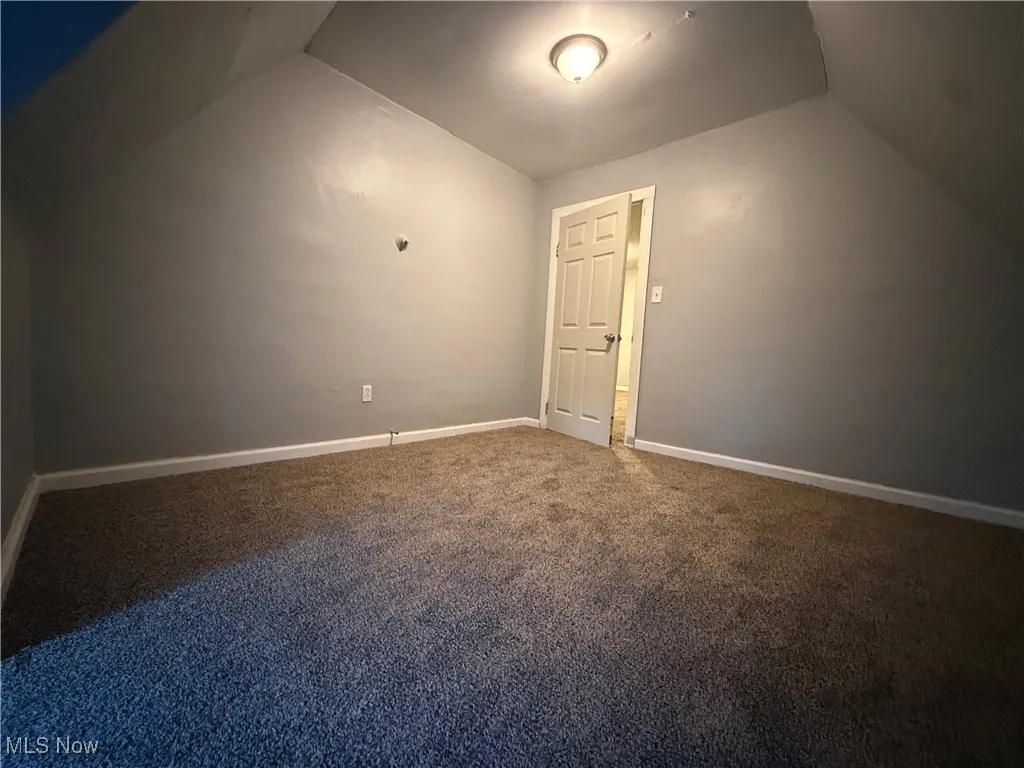 Bonus room featuring lofted ceiling and carpet floors