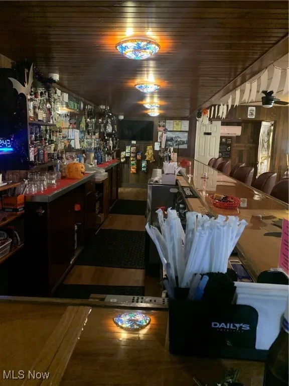 Updated Bar with a wall unit Heater/AC, and ceiling fan