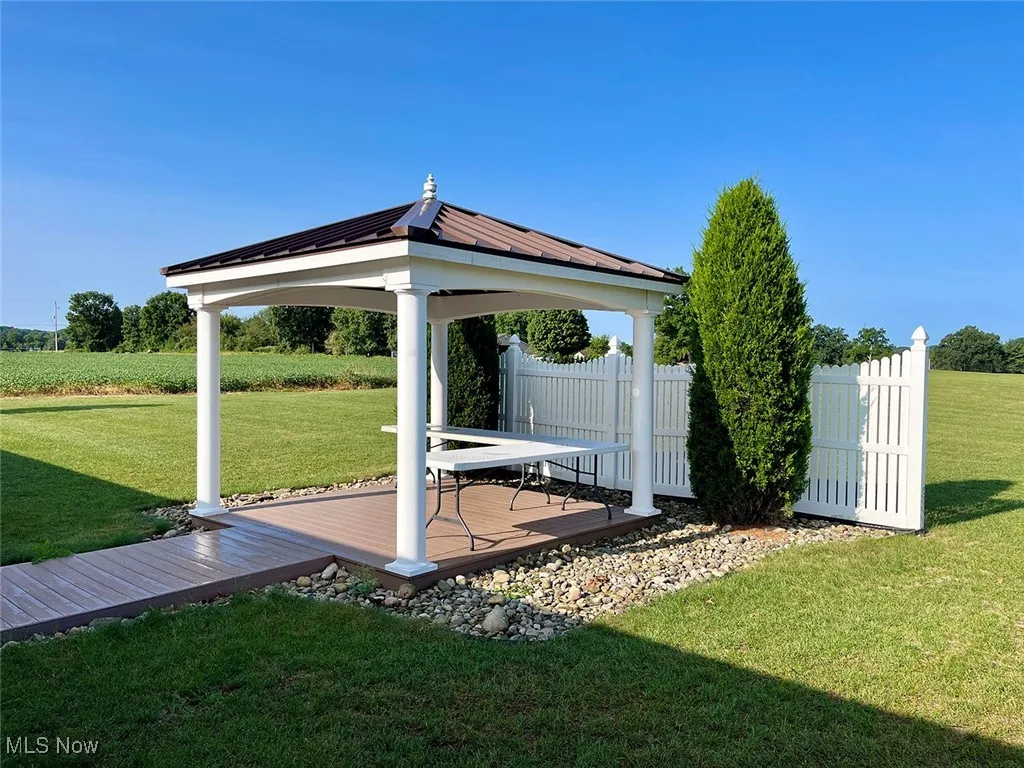 View of yard with a gazebo