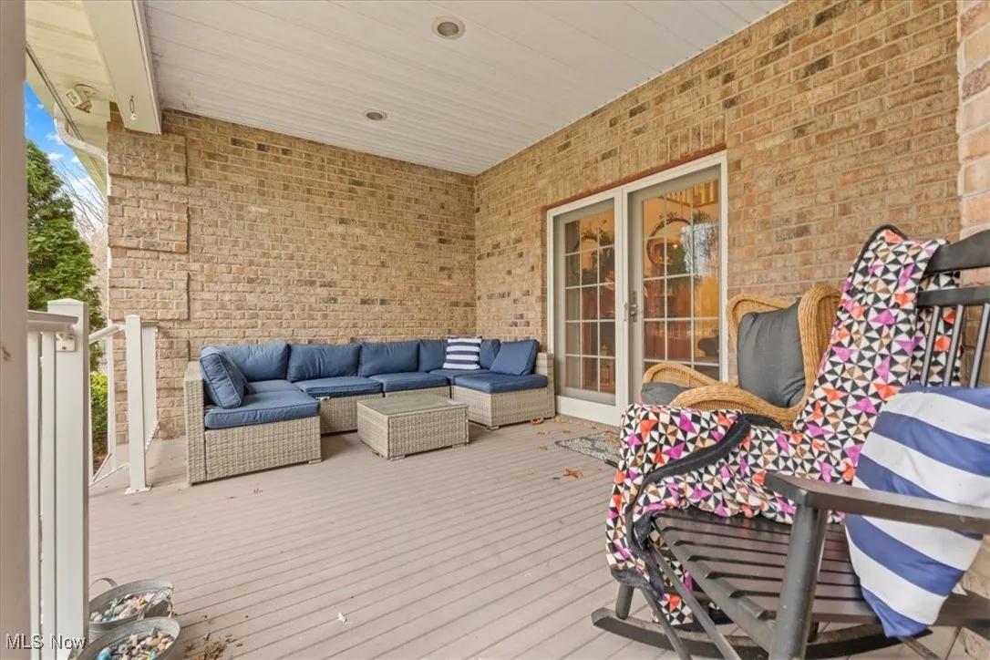 Covered cozy back porch.