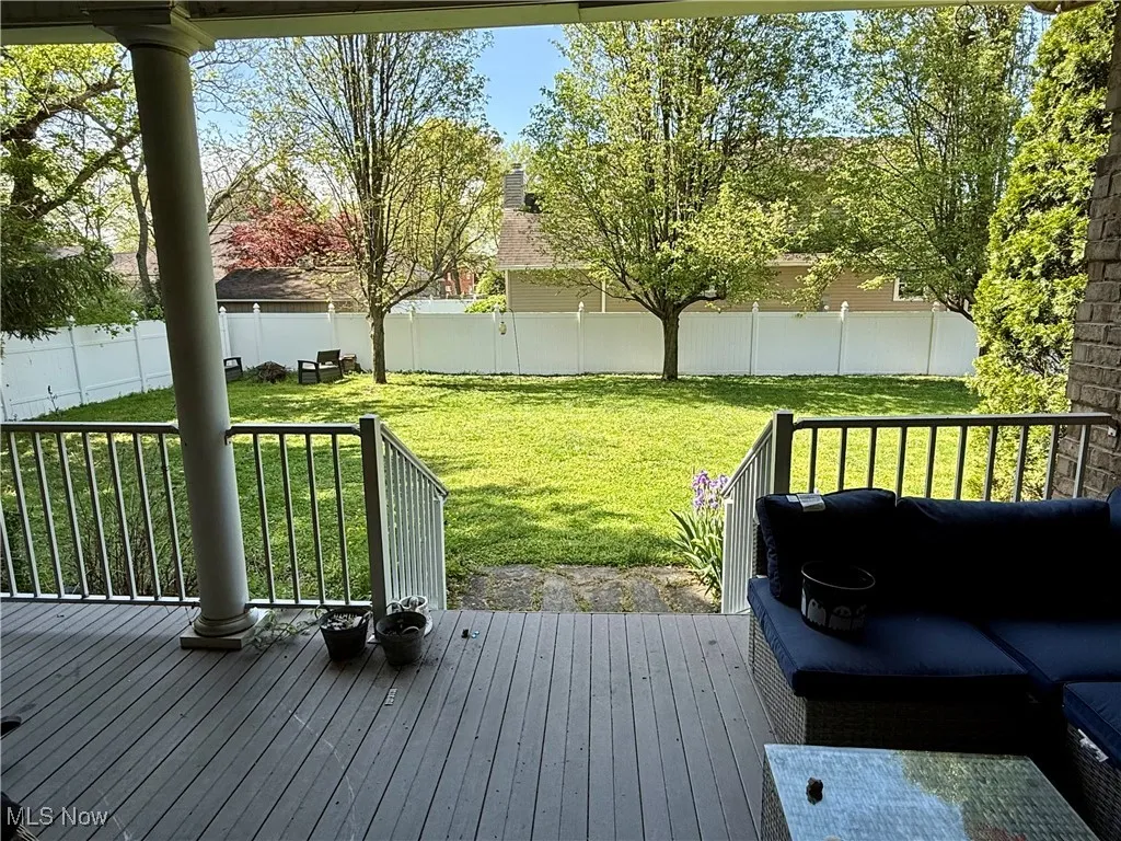 Fenced back yard.