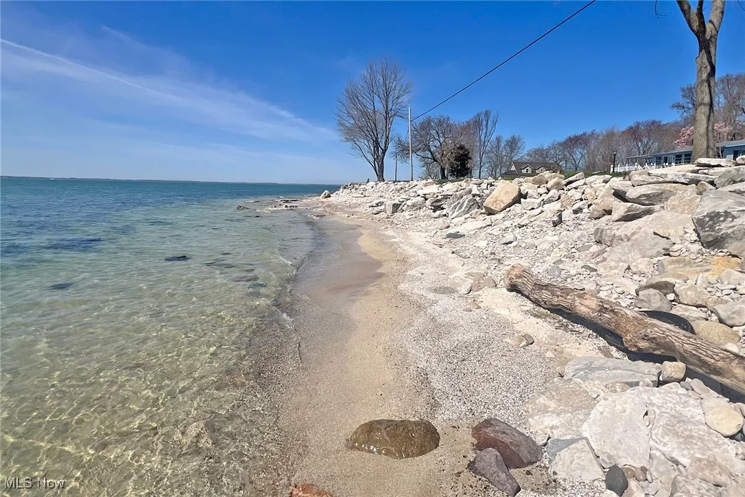 View of water feature with a view of the beach