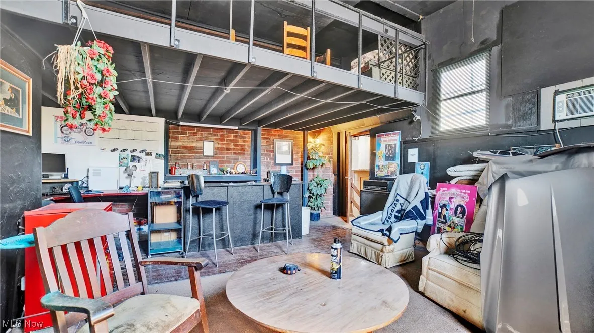 Living room with bar area