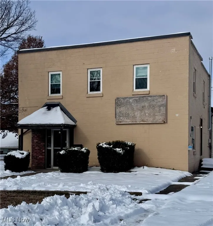 View of snow covered house