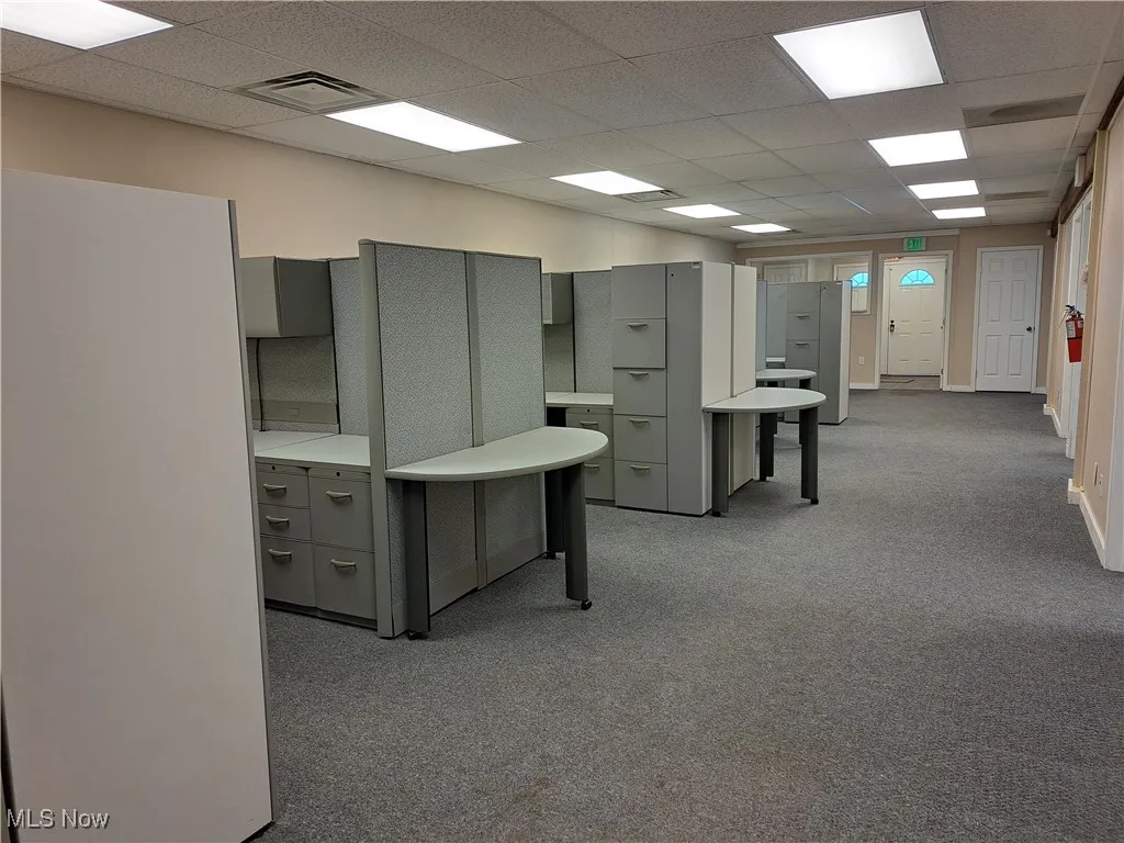 Cubicles with locking desks, filing cabinets, wardrobe