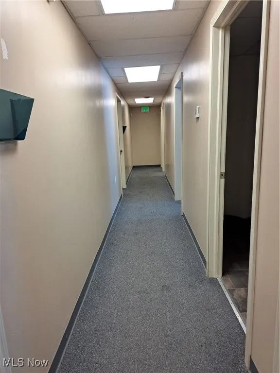 Hallway leading to offices, storage rooms