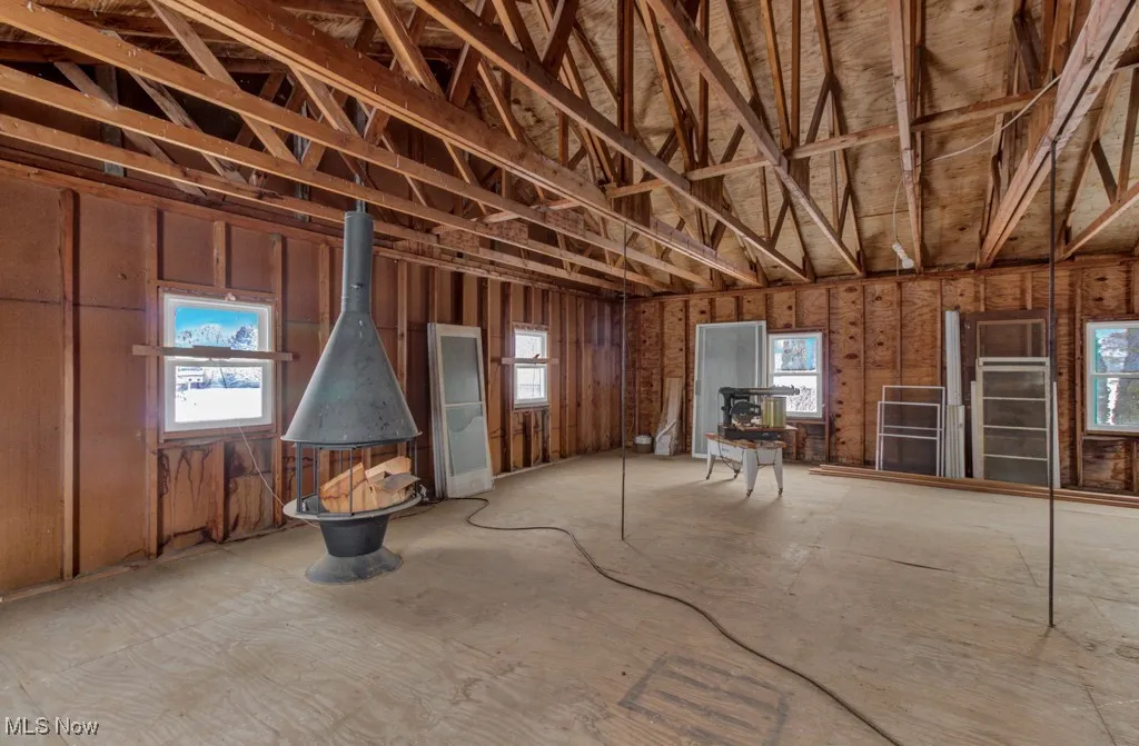 Attic space over the garage.