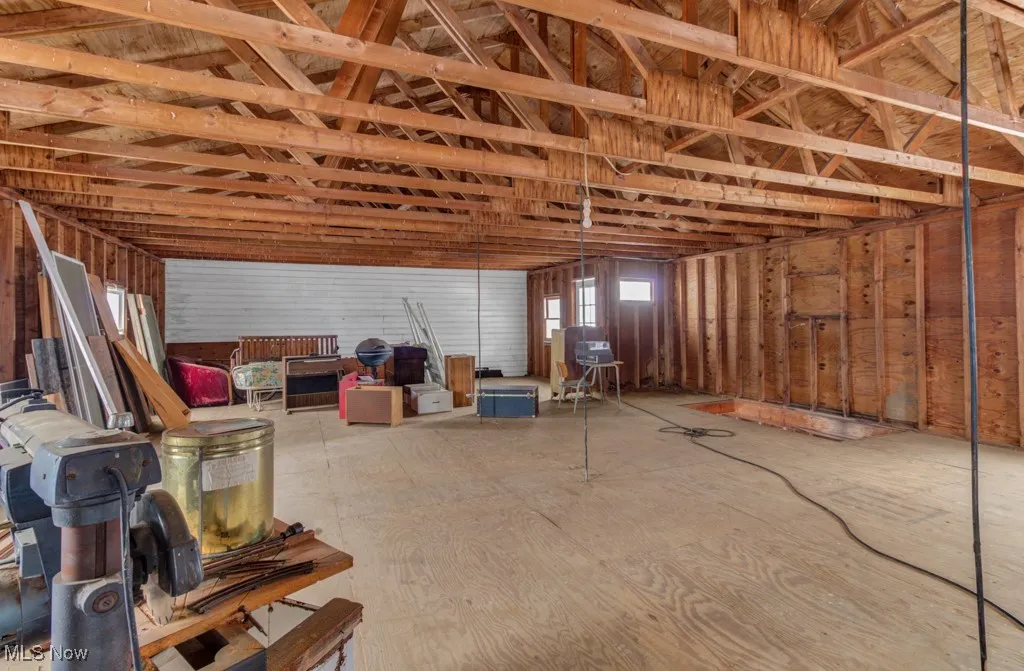 Attic space over the garage