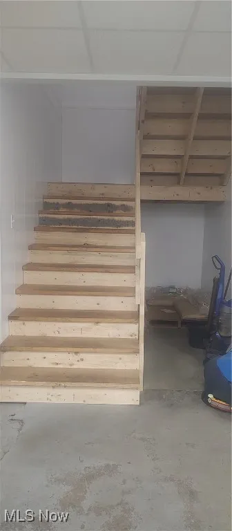Stairway with concrete floors