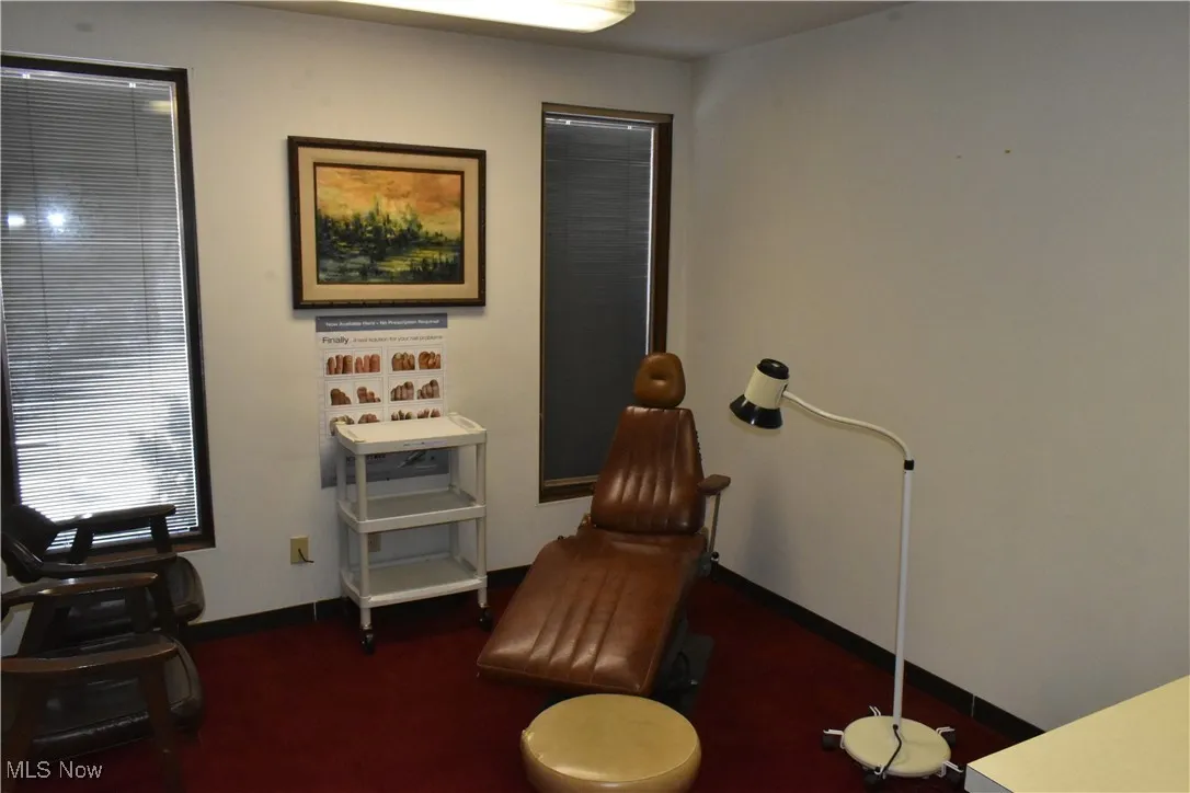 Sitting room with dark carpet