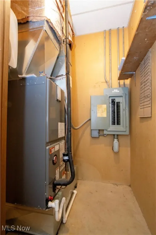 Utilities featuring electric panel and heating unit