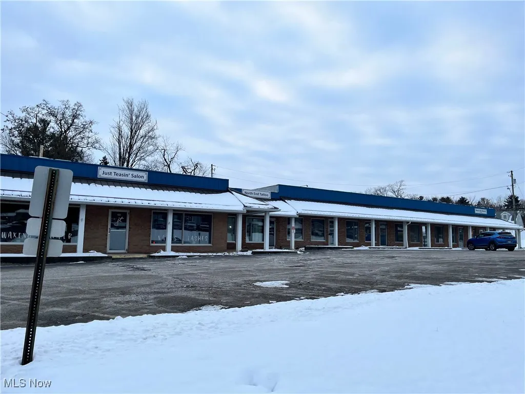 View of snow covered building