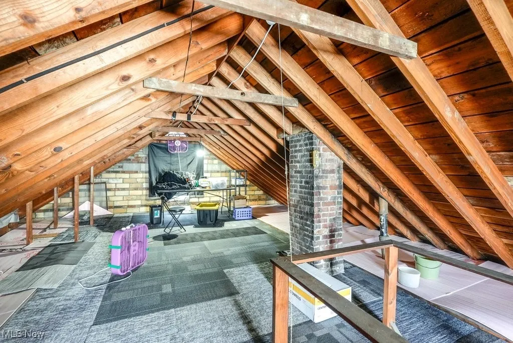 View of unfinished attic