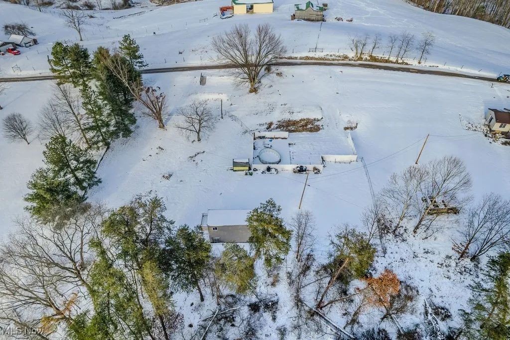 View of snowy aerial view