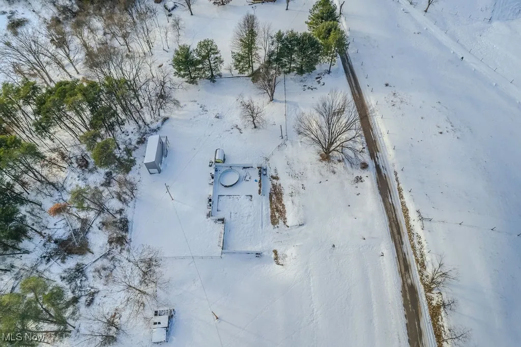View of snowy aerial view