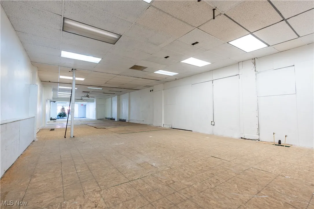 Basement with a drop ceiling