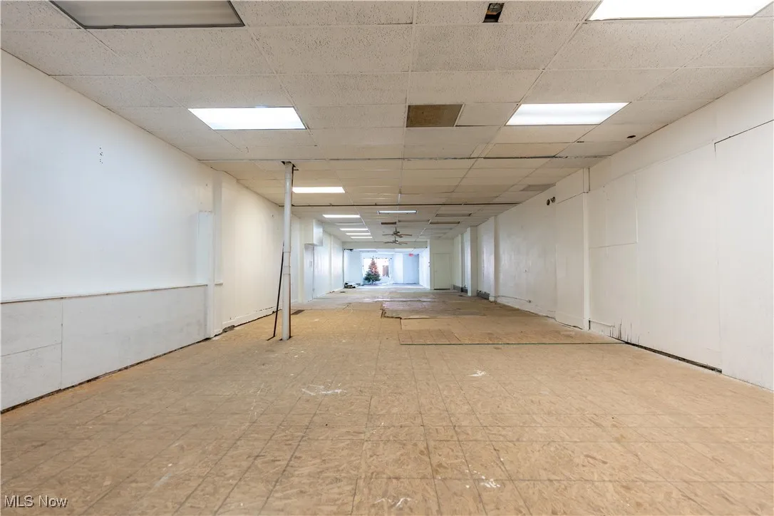 Basement with a drop ceiling