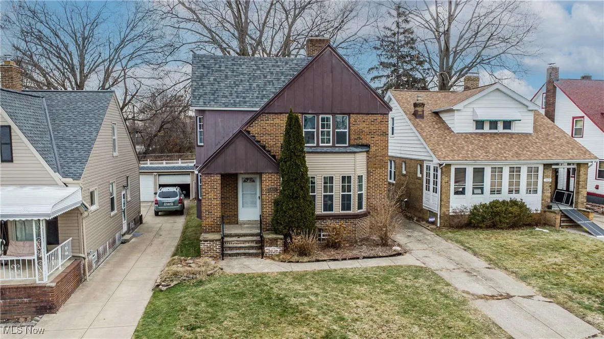 View of front of property with a front lawn