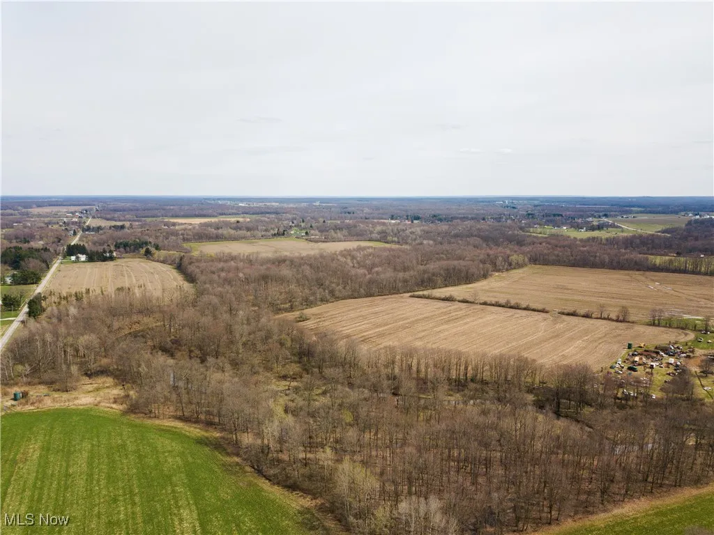 Aerial overview of property's location featuring rural landscape