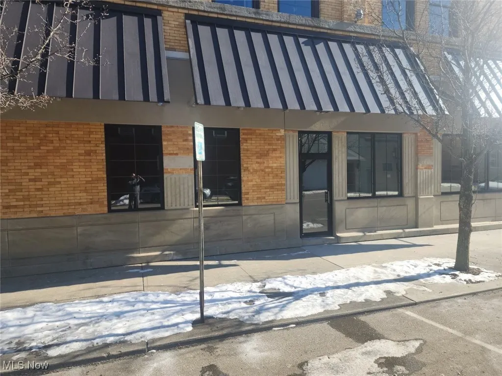 View of snow covered building