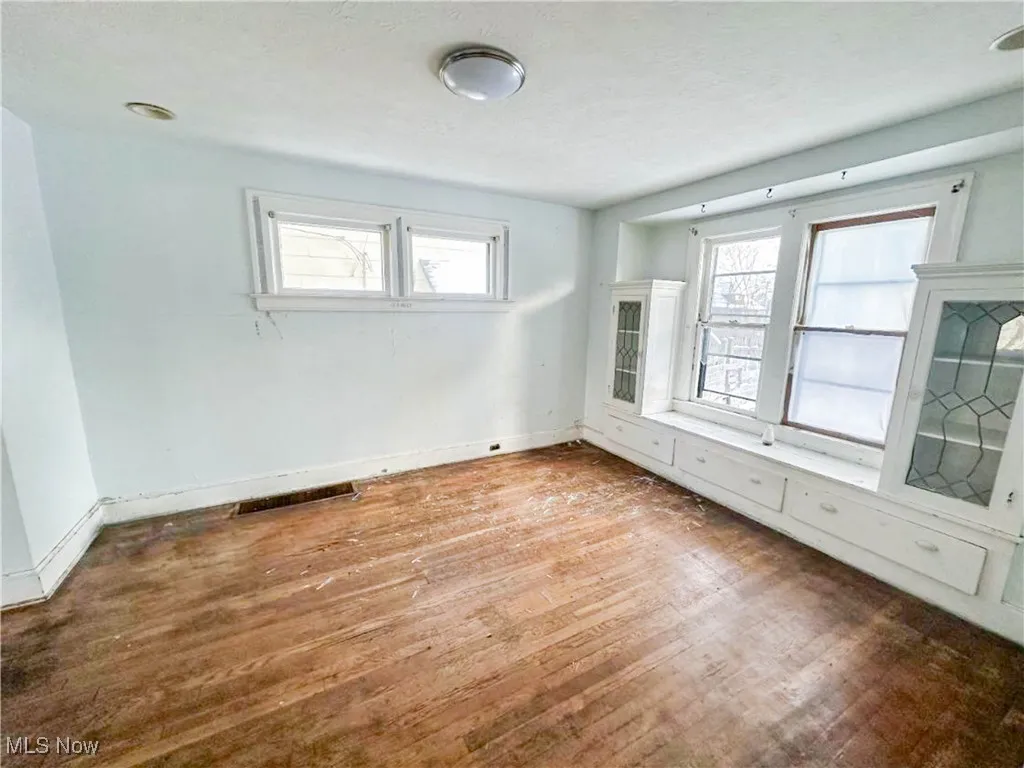Spare room with wood-type flooring and a healthy amount of sunlight