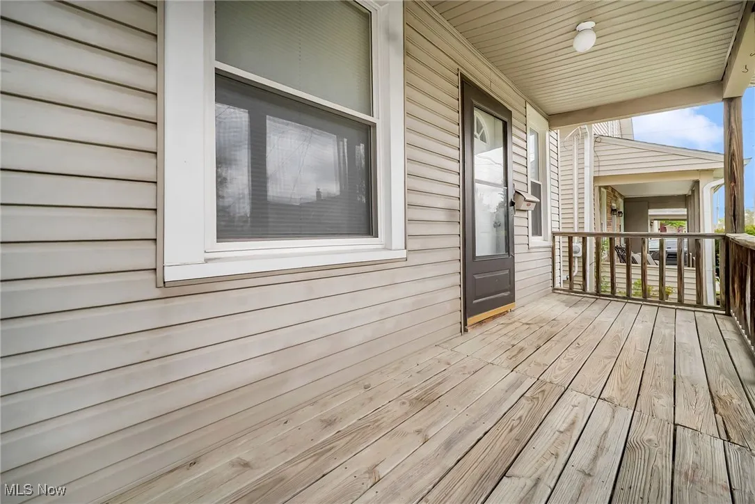 Wooden terrace with a porch
