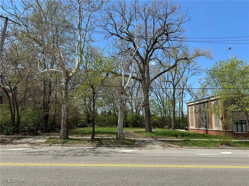 Frontage, view from street, springtime