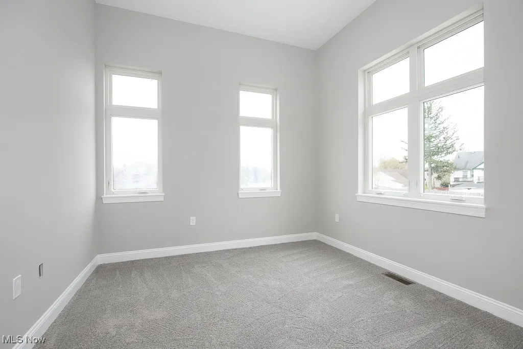 Spare room with a healthy amount of sunlight and carpet floors