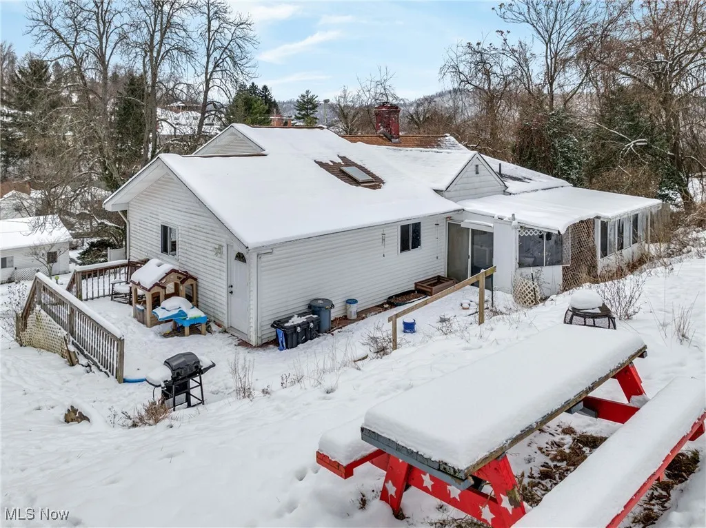 View of snow covered house