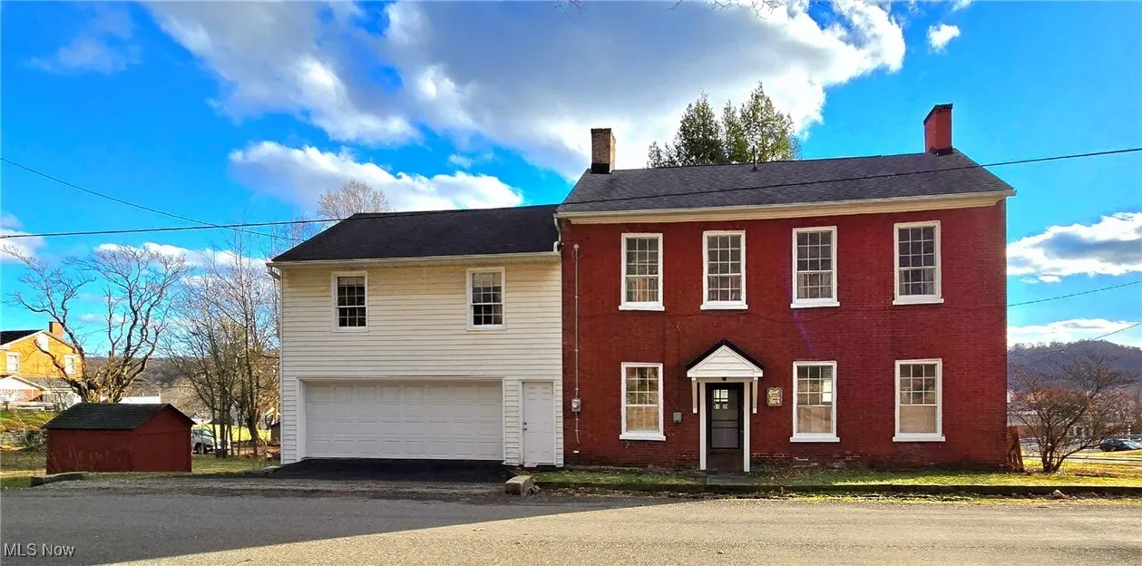Colonial house with a garage