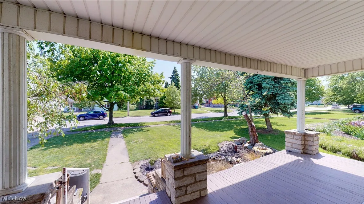 View of patio with covered porch