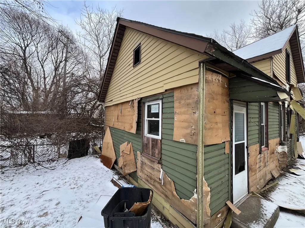 View of snow covered exterior