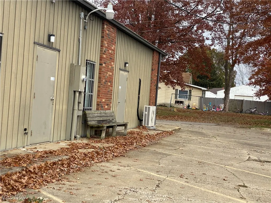Back of building with separate rear entreces.