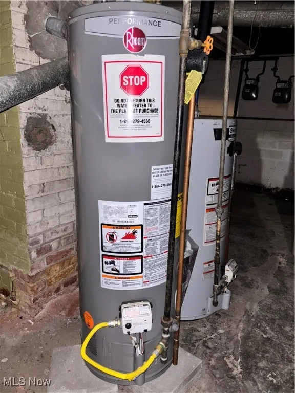 Basement view of water heater