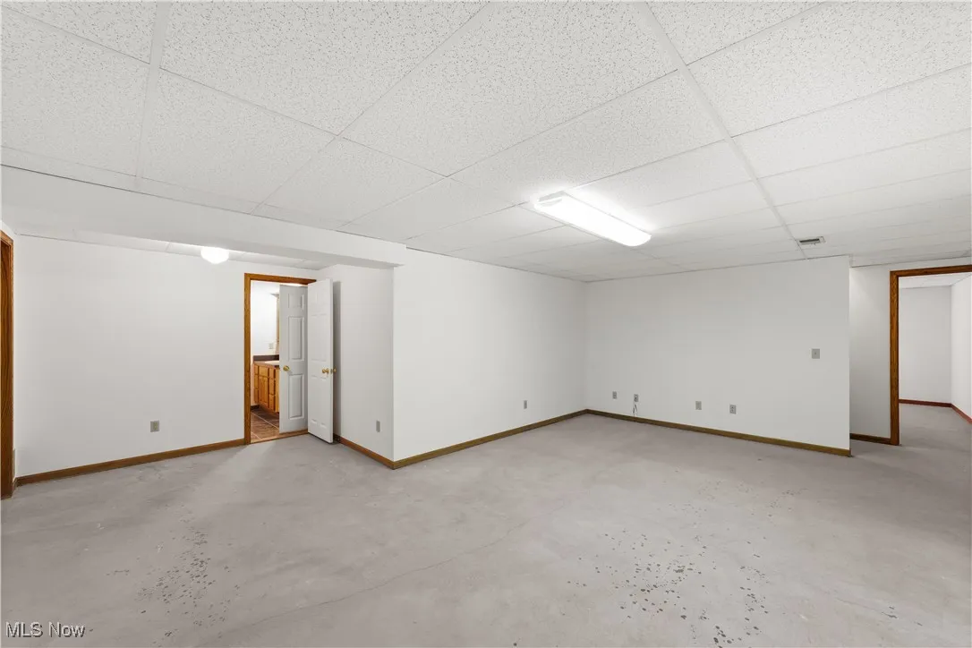 Finished Basement with drop ceiling