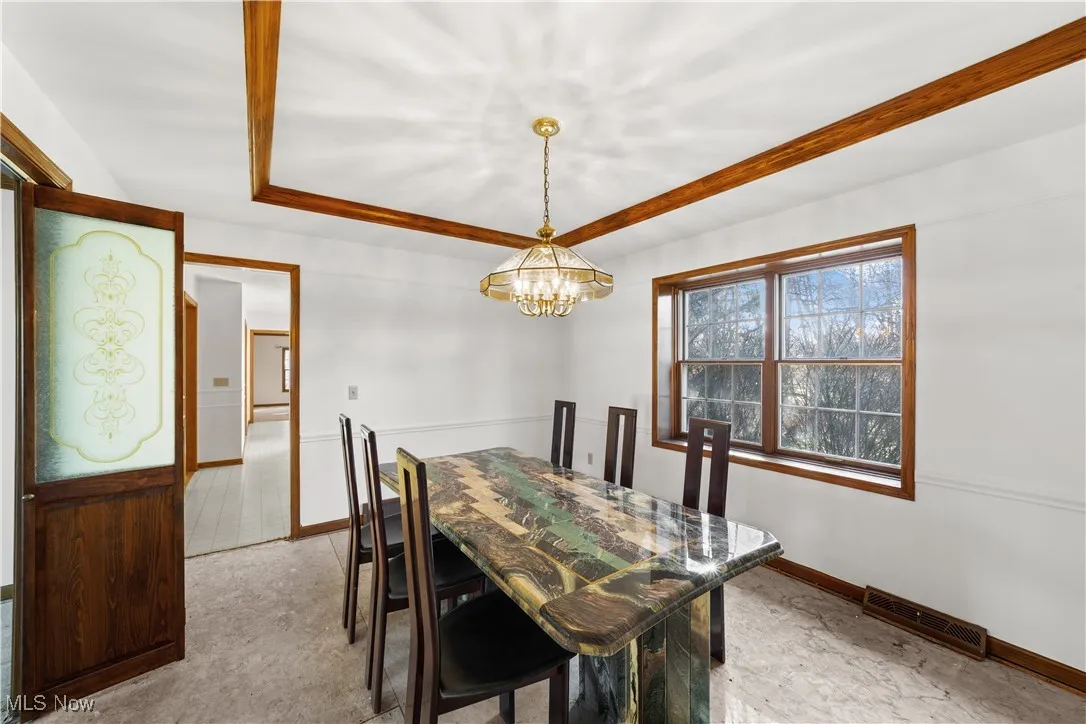 Dining Room Area with Wood Mouldings