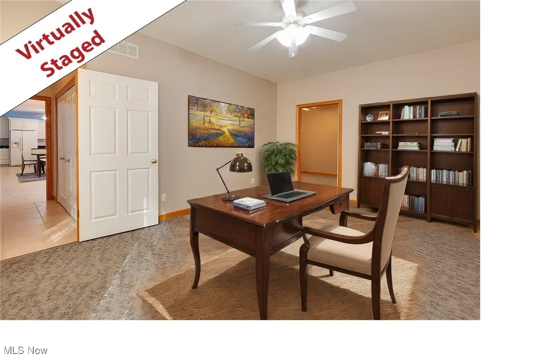 Home office virtually staged