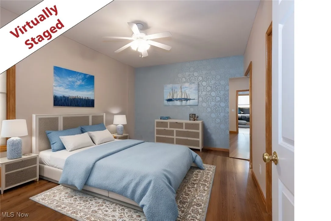 Bedroom virtually staged
