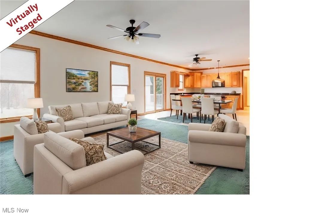 Living room virtually staged