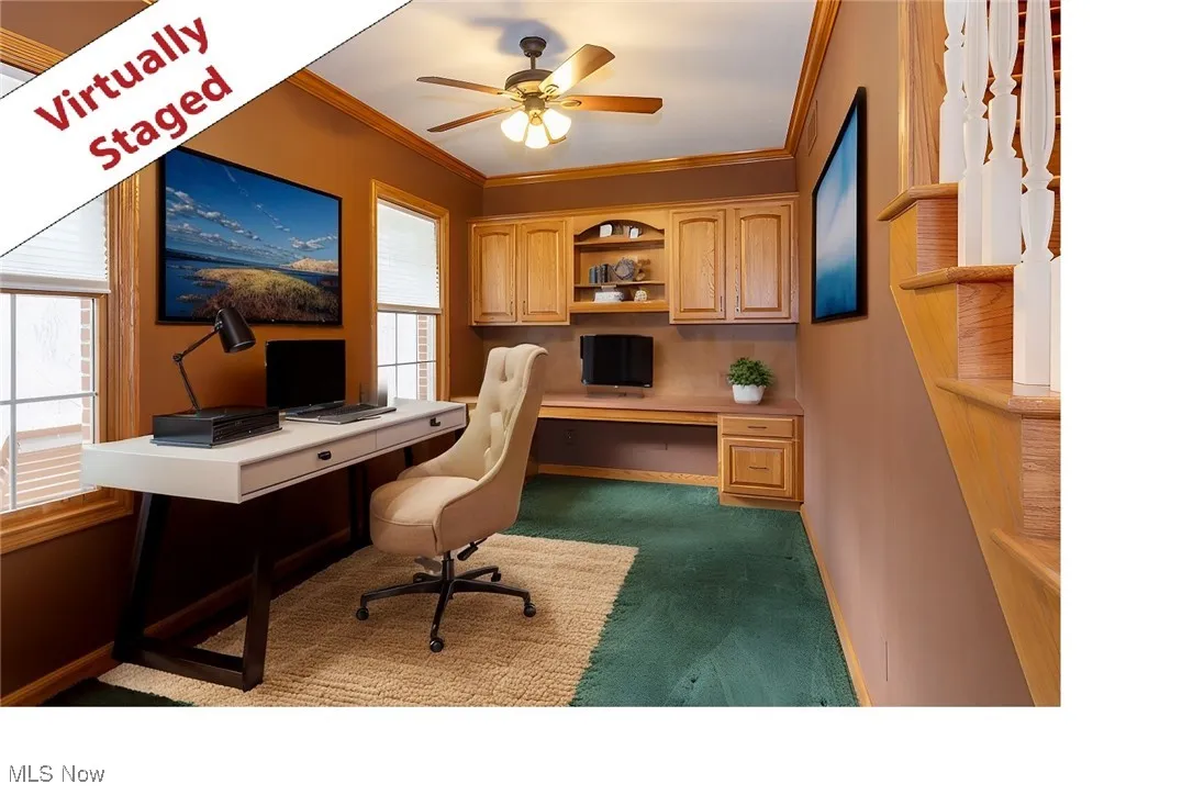 Home office virtually staged
