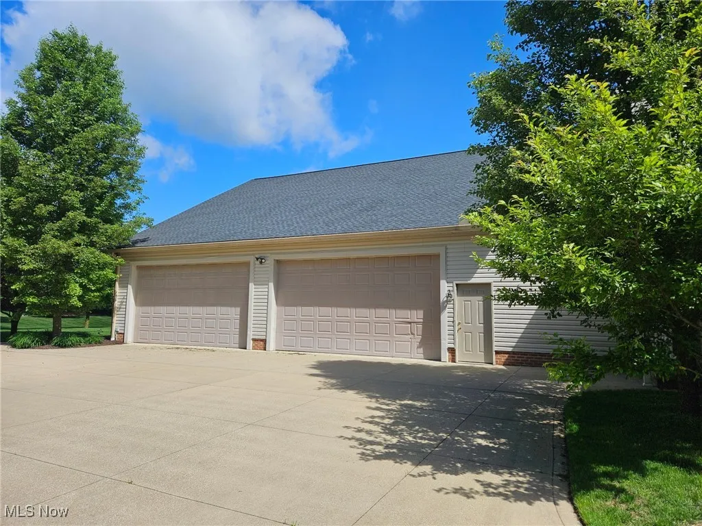 View of detached garage