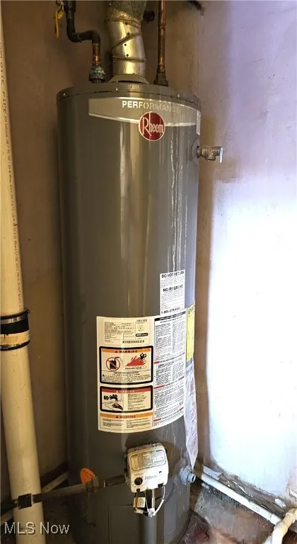 Utilities featuring gas water heater