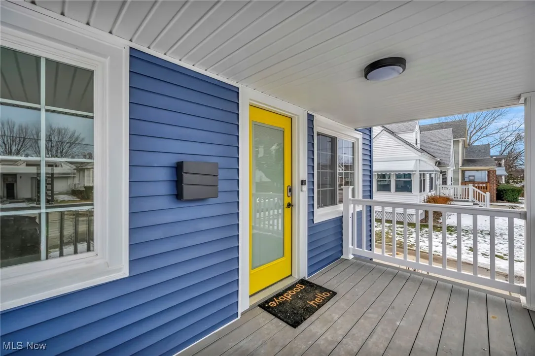 Wooden deck with covered porch