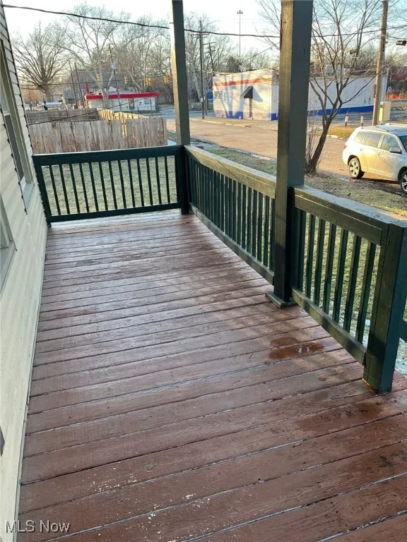 Deck featuring fence